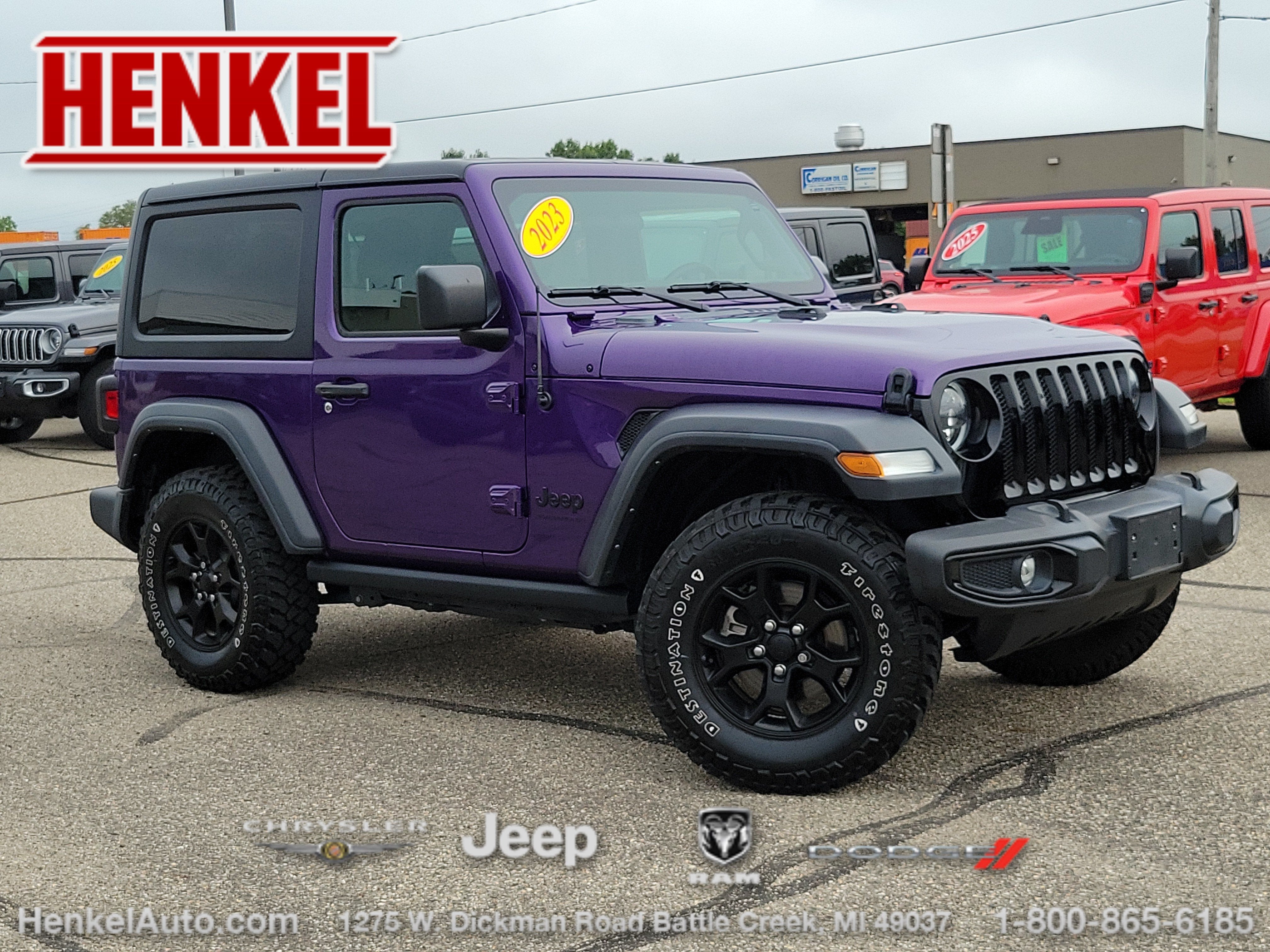 2023 Jeep Wrangler 2-Door Willys 4x4 in Limited Edition Reign — front three-quarter view
