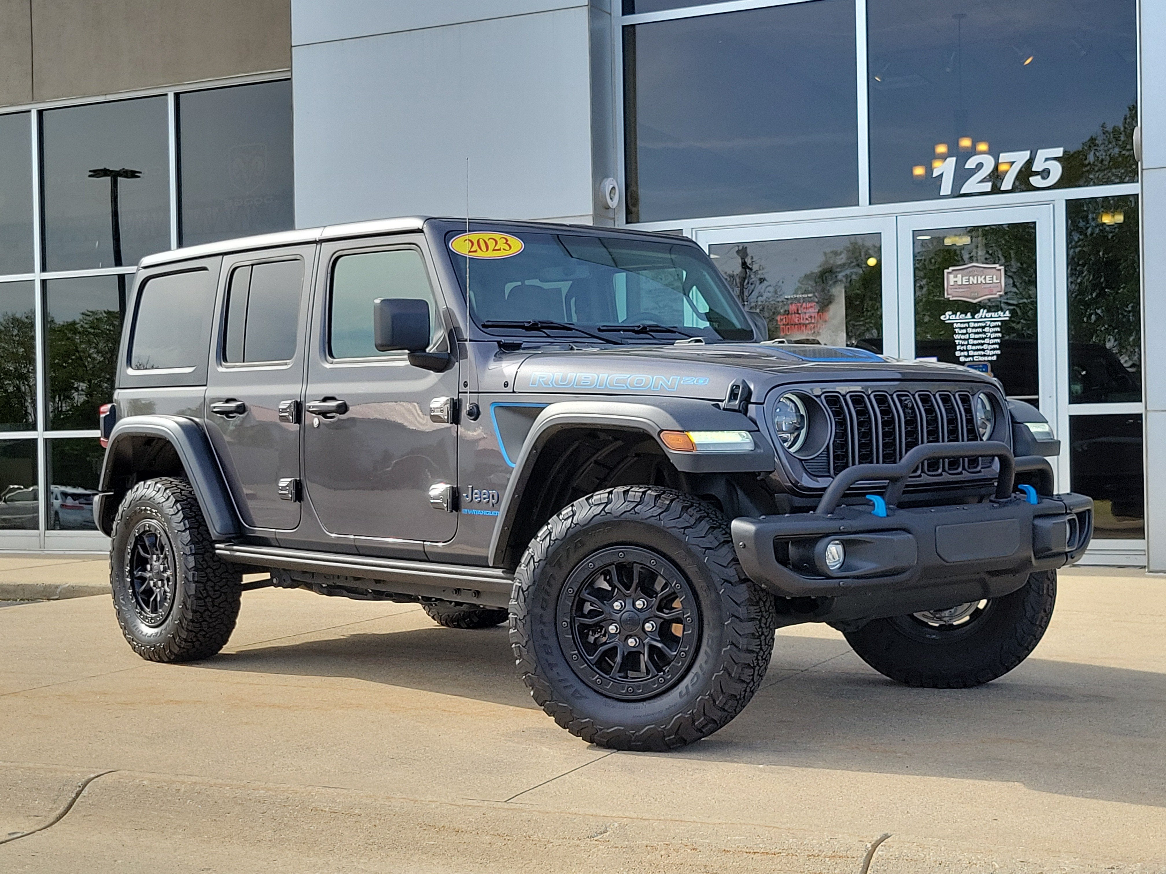 2023 Jeep Wrangler 4xe Rubicon 20th Anniversary 4x4 in Granite Crystal Metallic Clearcoat — front three-quarter view