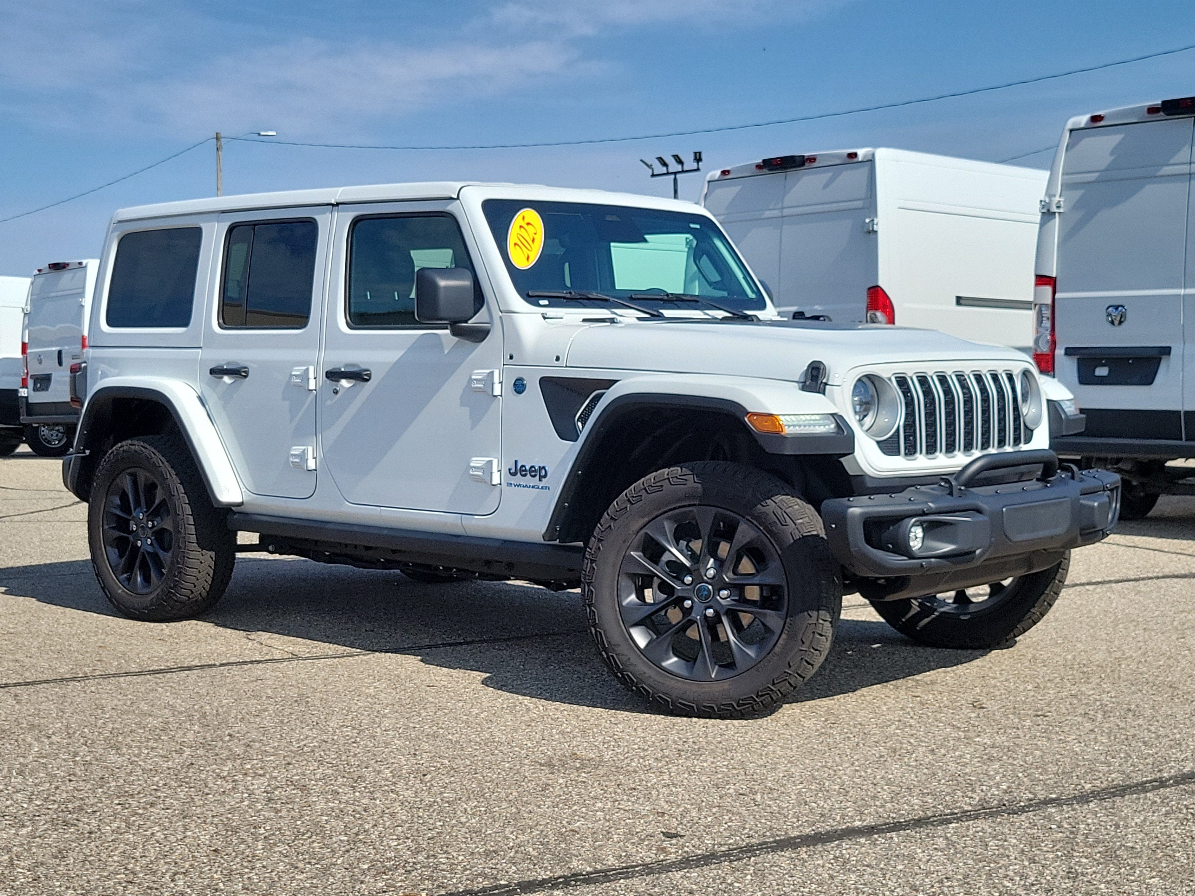 2025 Jeep Wrangler 4xe Backcountry 4xe in Bright White Clearcoat — front three-quarter view
