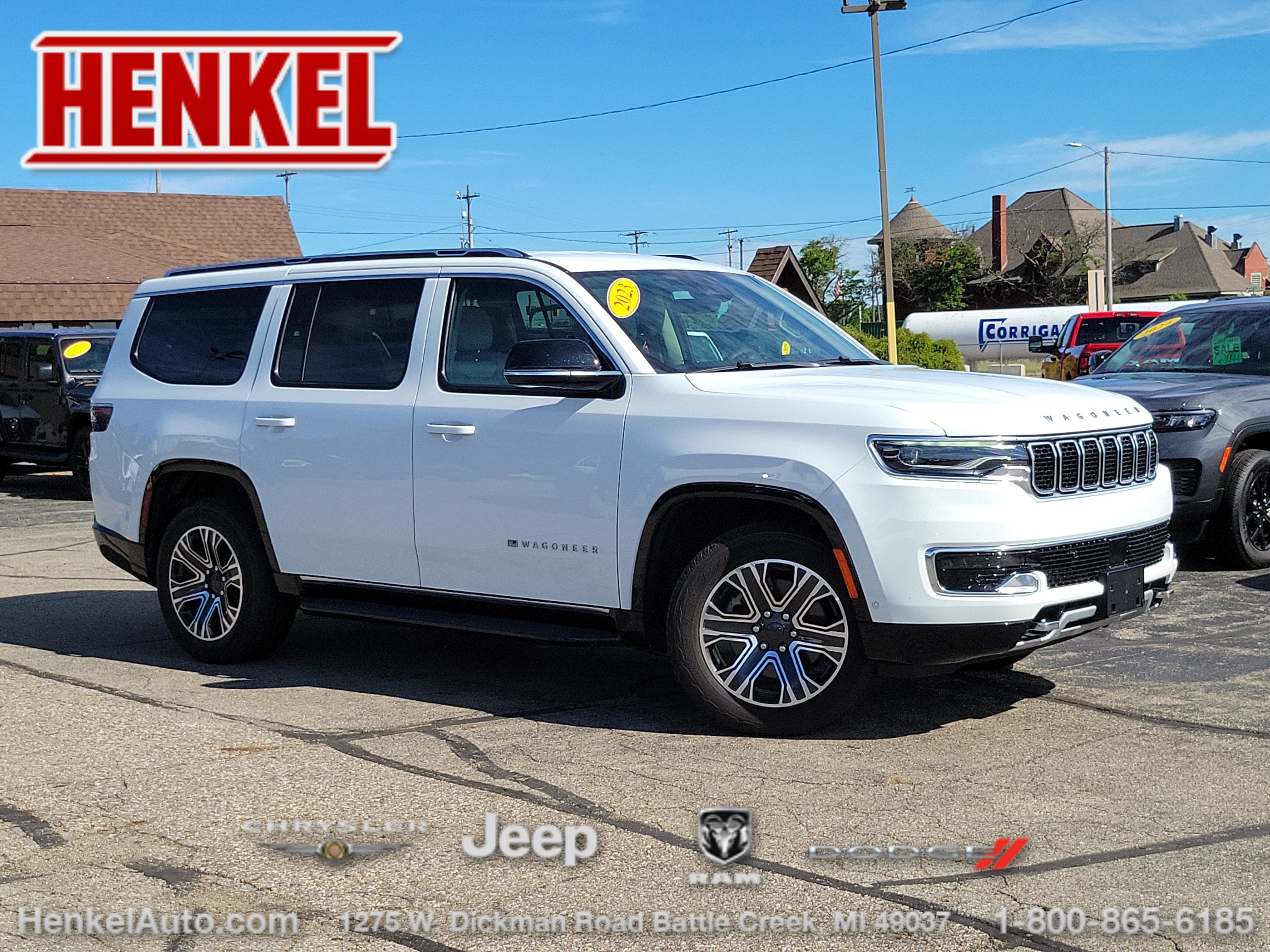 2023 Jeep Wagoneer Series II 4x4 in Bright White Clearcoat — front three-quarter view