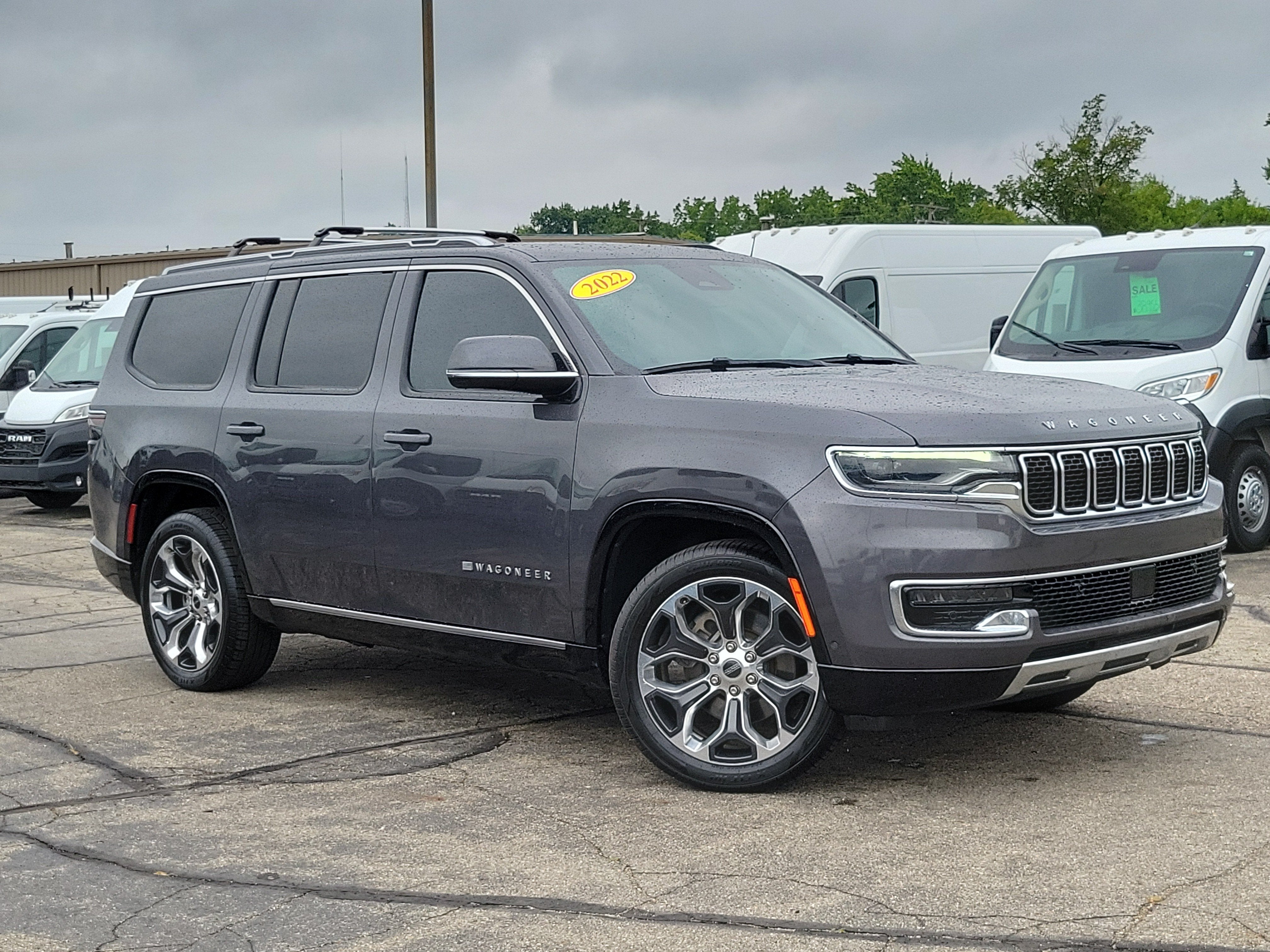 2022 Jeep Wagoneer Series III 4x4 in Baltic Gray Metallic Clearcoat — front three-quarter view