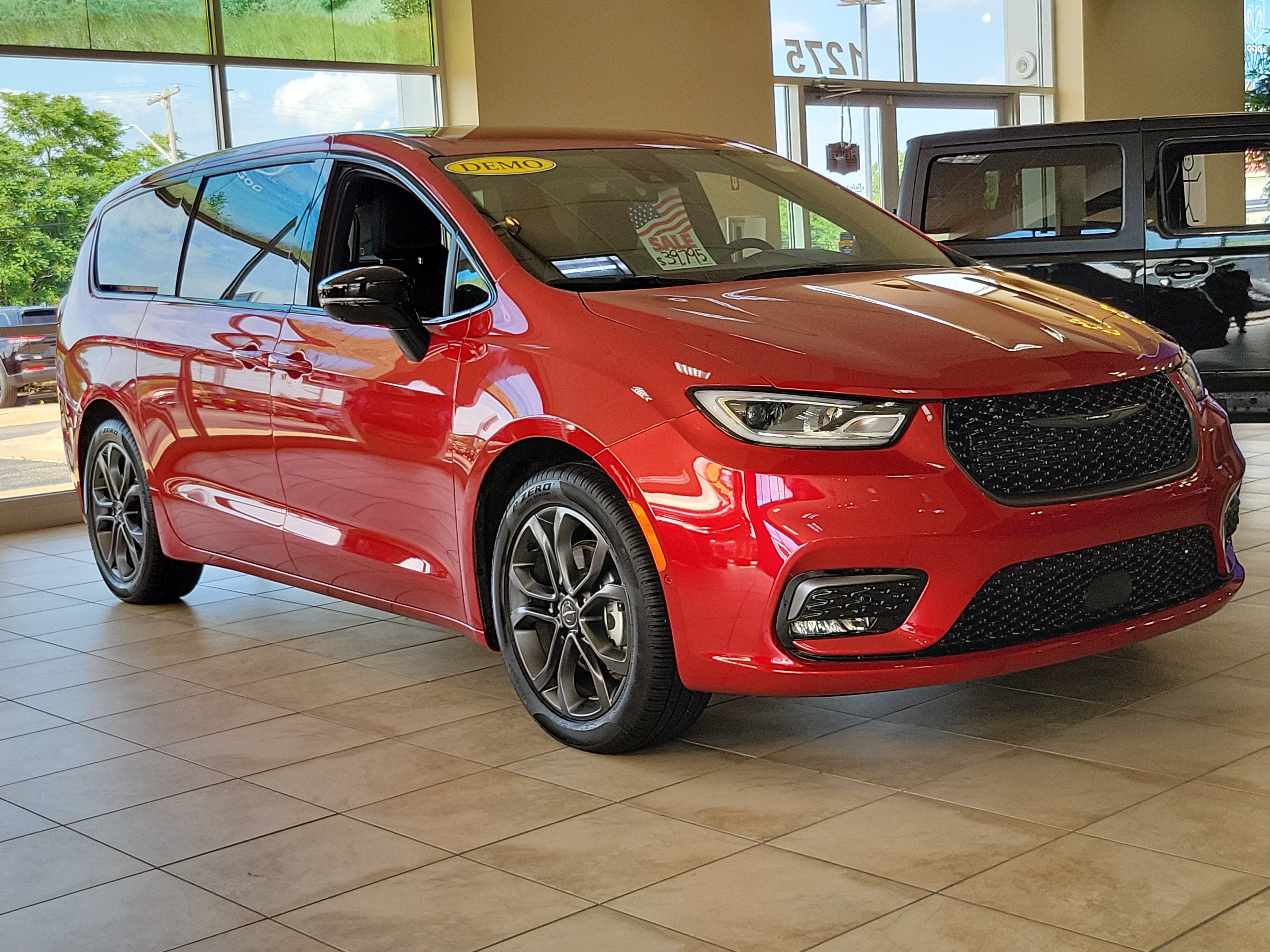 2026 Chrysler Pacifica PACIFICA SELECT in Red Hot Pearl-Coat Exterior Paint — front three-quarter view