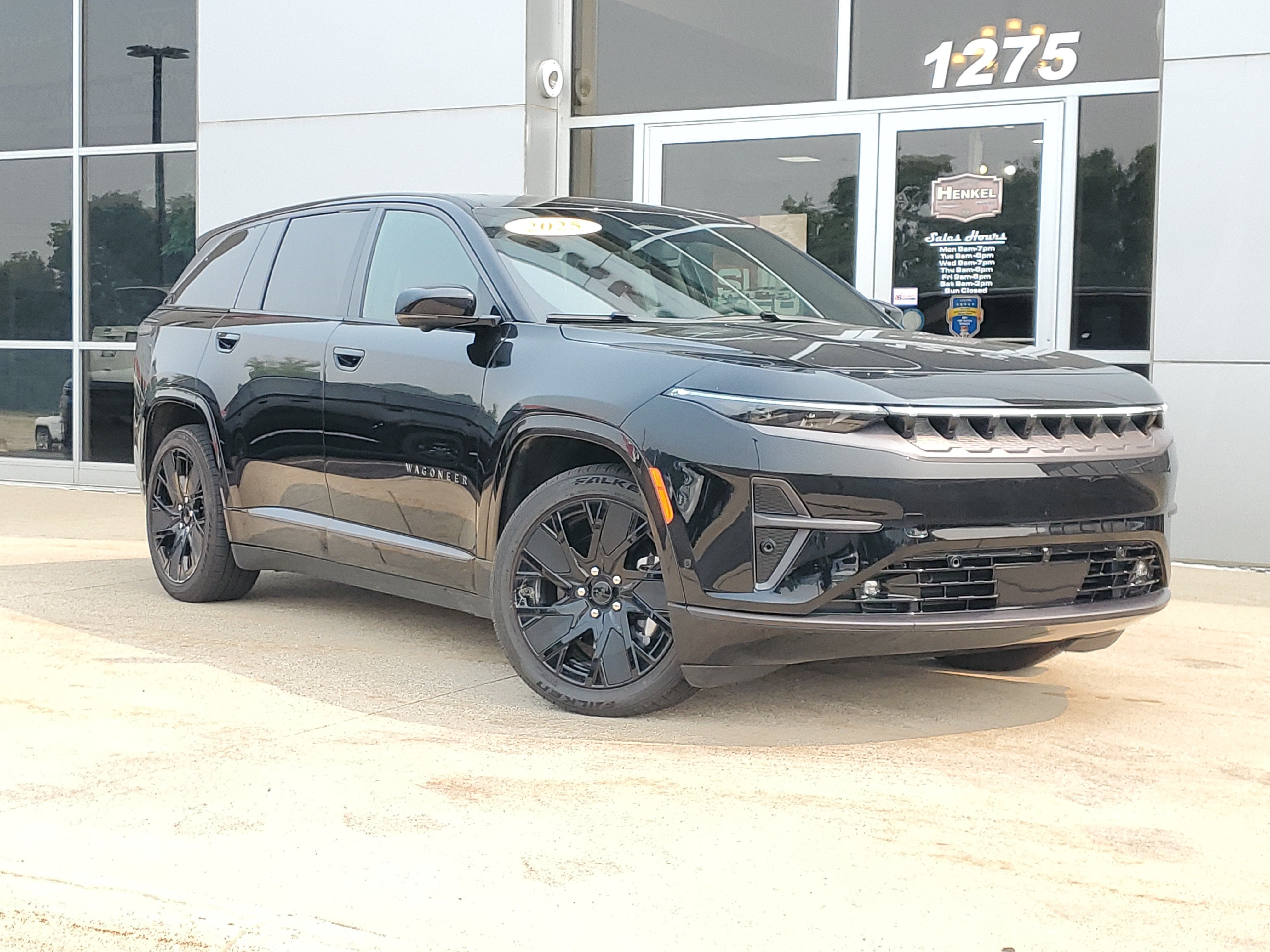 2025 Jeep Wagoneer S Launch Edition in Diamond Black Crystal Pearlcoat — front three-quarter view