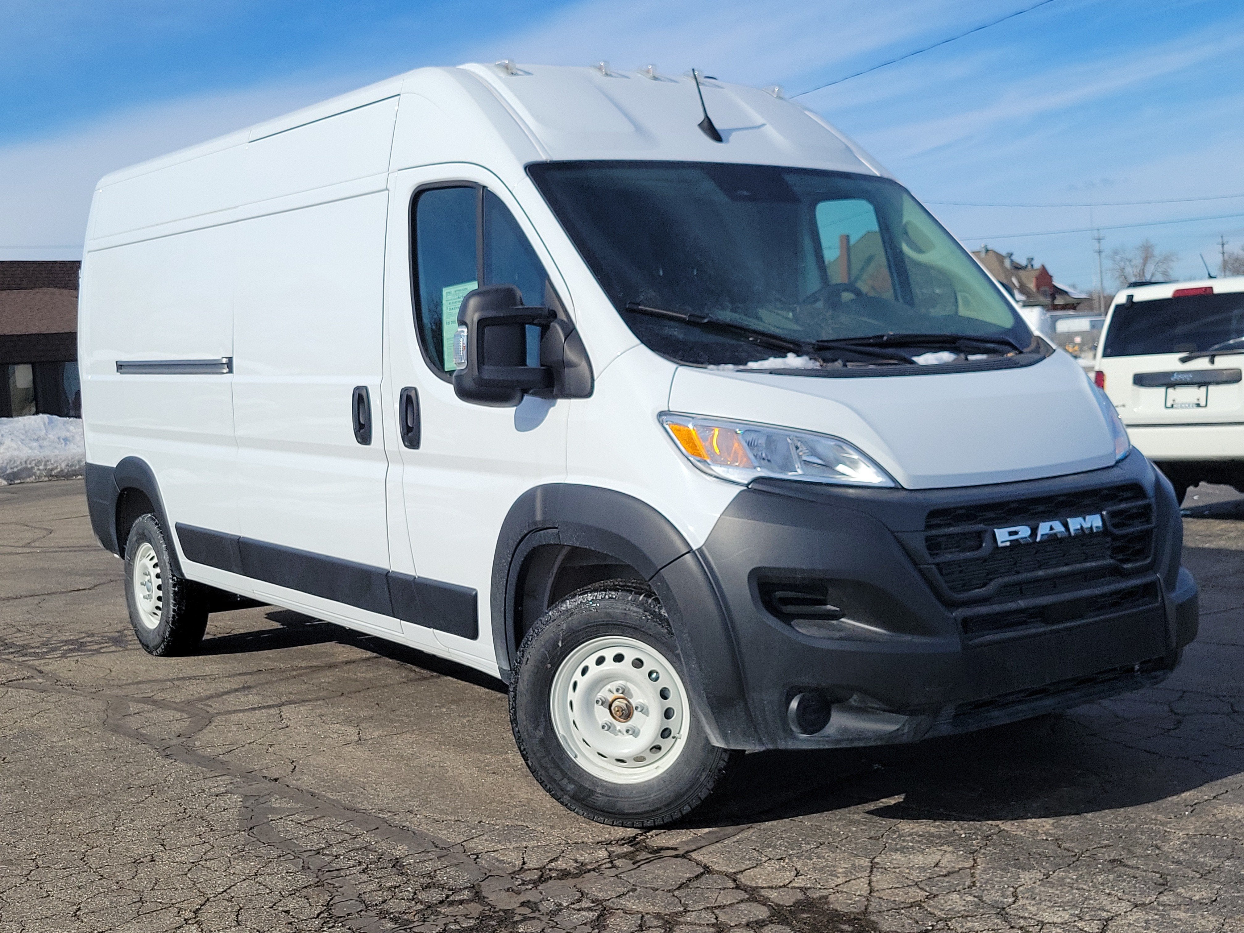 2025 RAM ProMaster 1500 Cargo Van Tradesman High Roof 136' WB w/Pass Seat in Bright White Clearcoat — front three-quarter view