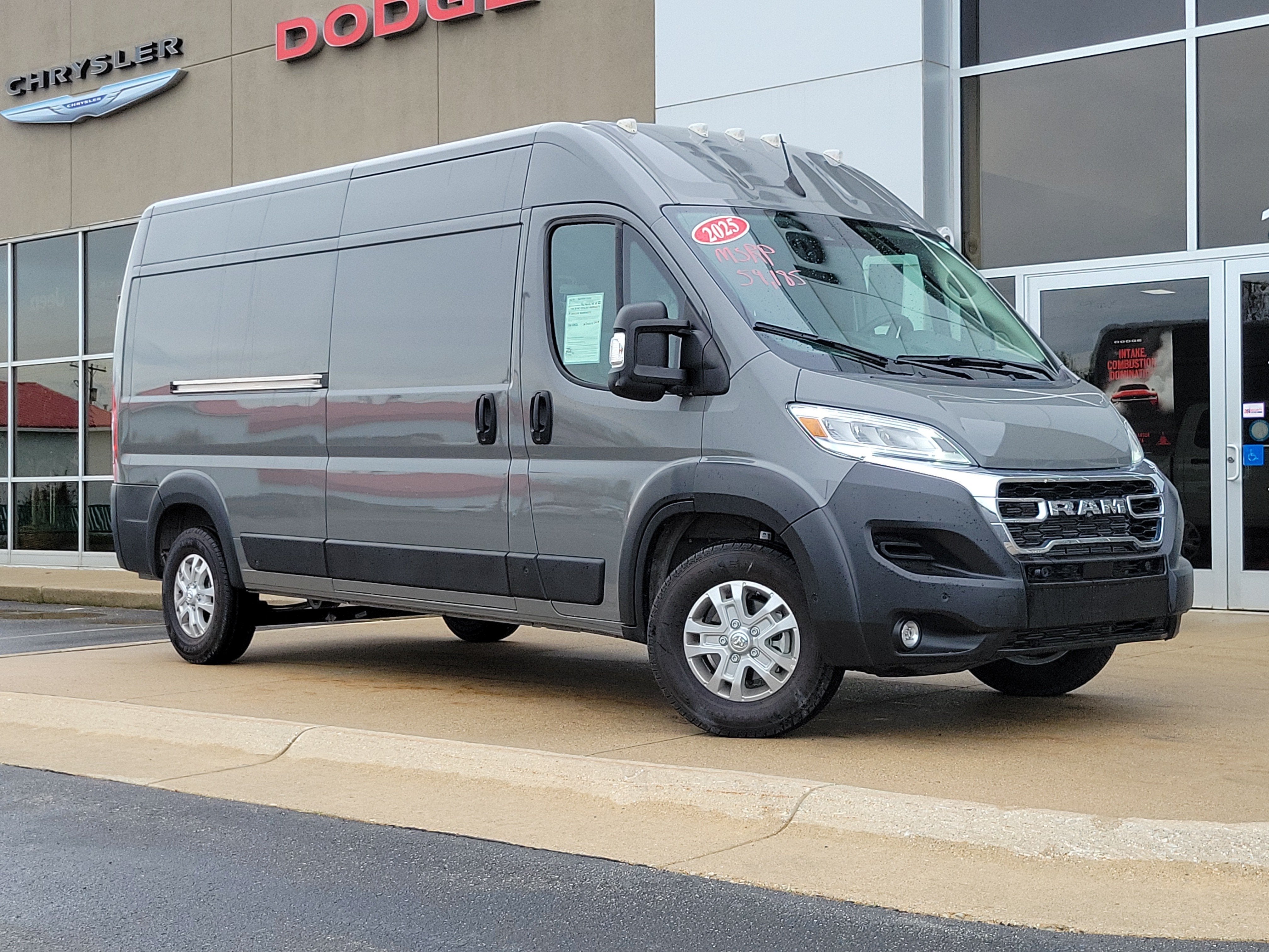 2025 RAM ProMaster 2500 Cargo Van SLT High Roof 159' WB in Ceramic Gray Clearcoat — front three-quarter view