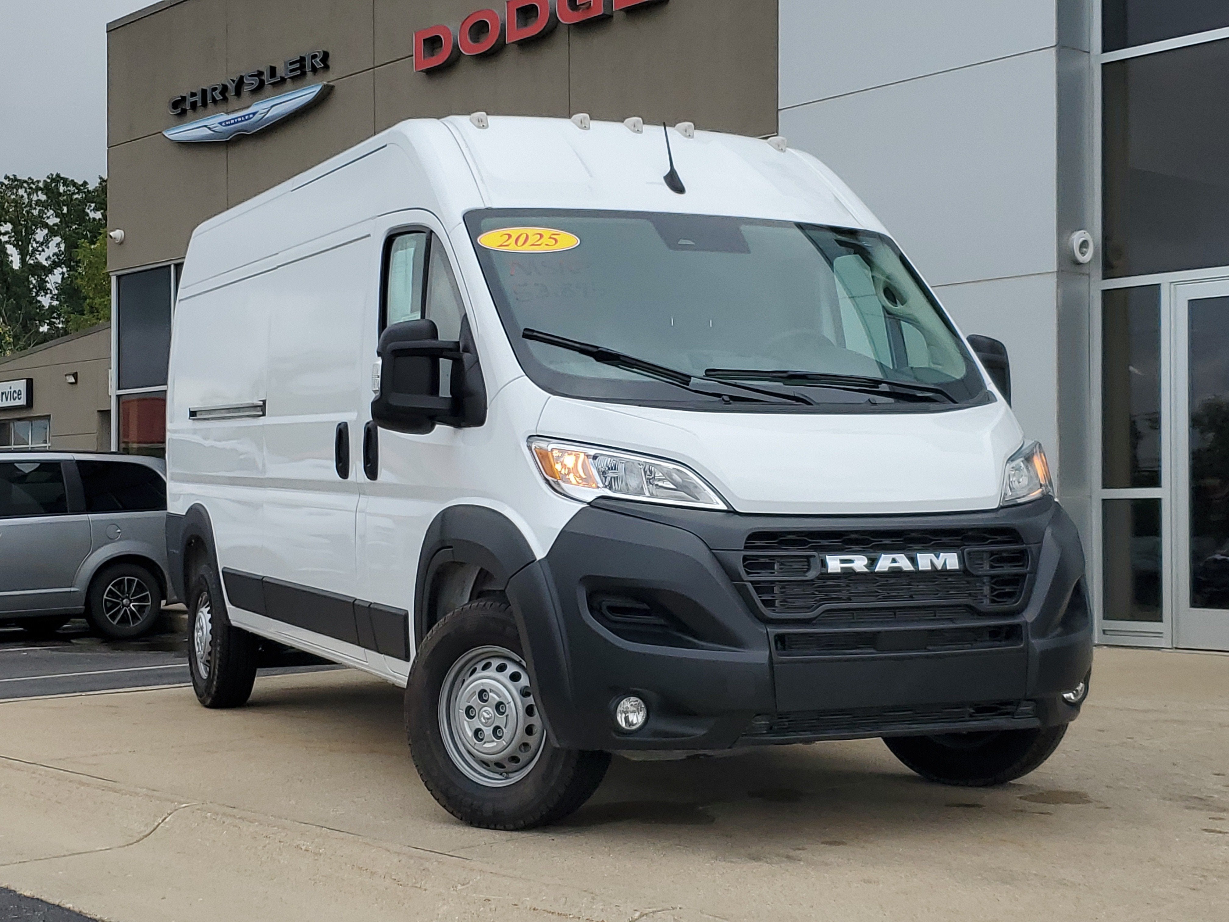 2025 RAM ProMaster 2500 Cargo Van Tradesman High Roof 159' WB w/Pass Seat in Bright White Clearcoat — front three-quarter view