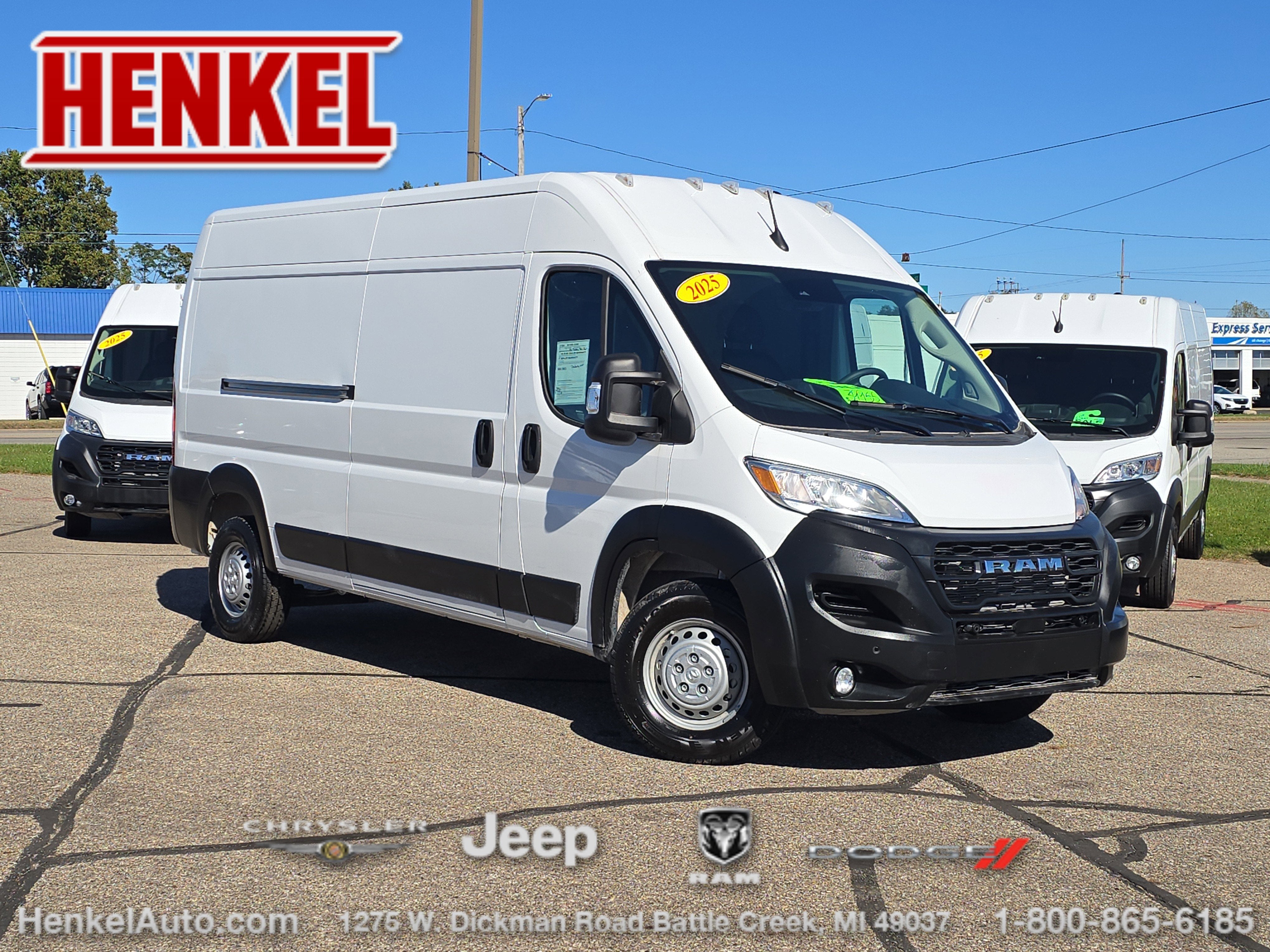 2025 RAM ProMaster 2500 Cargo Van Tradesman High Roof 159' WB w/Pass Seat in Bright White Clearcoat — front three-quarter view