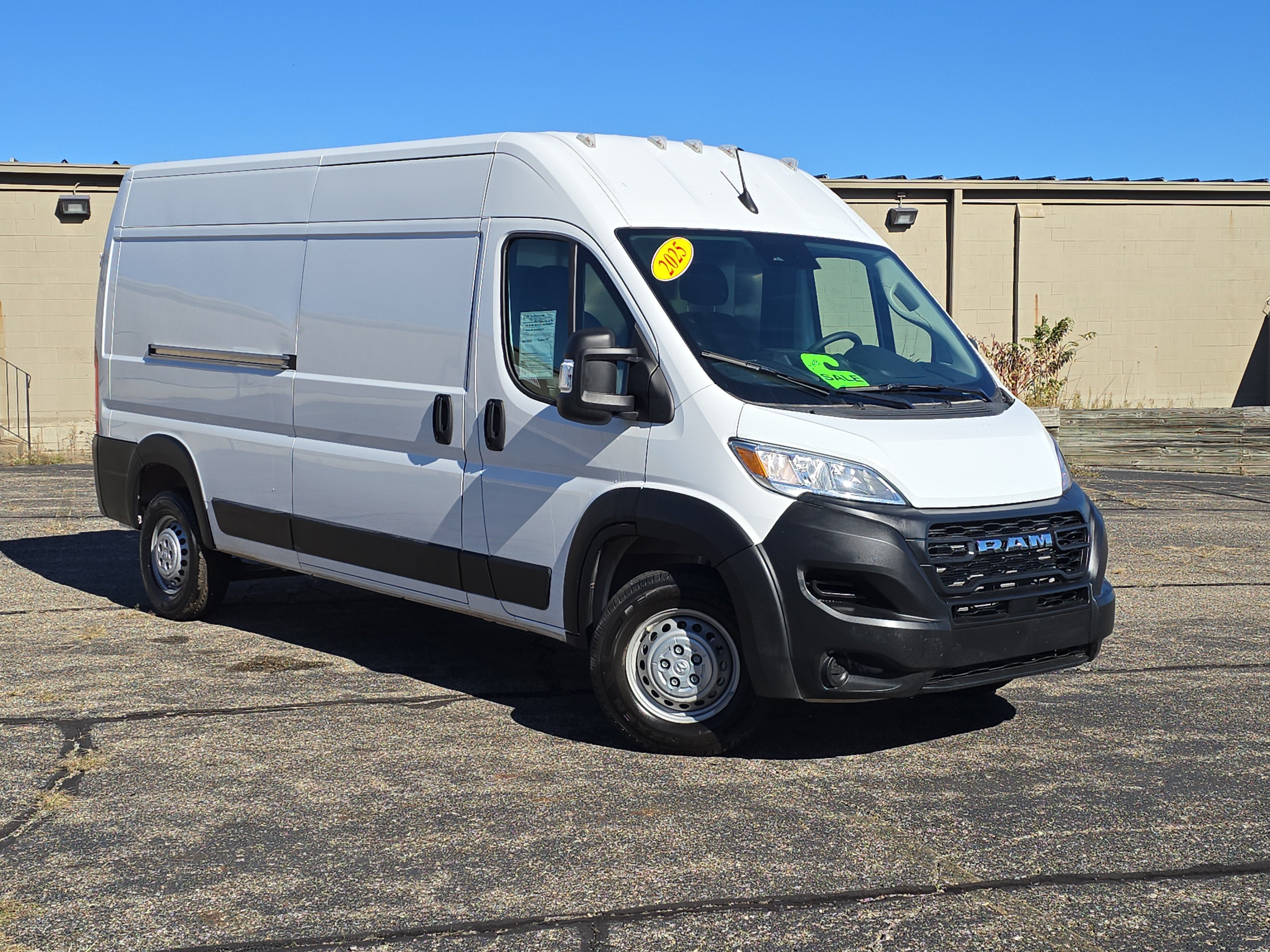 2025 RAM ProMaster 2500 Cargo Van Tradesman High Roof 159' WB w/Pass Seat in Bright White Clearcoat — front three-quarter view
