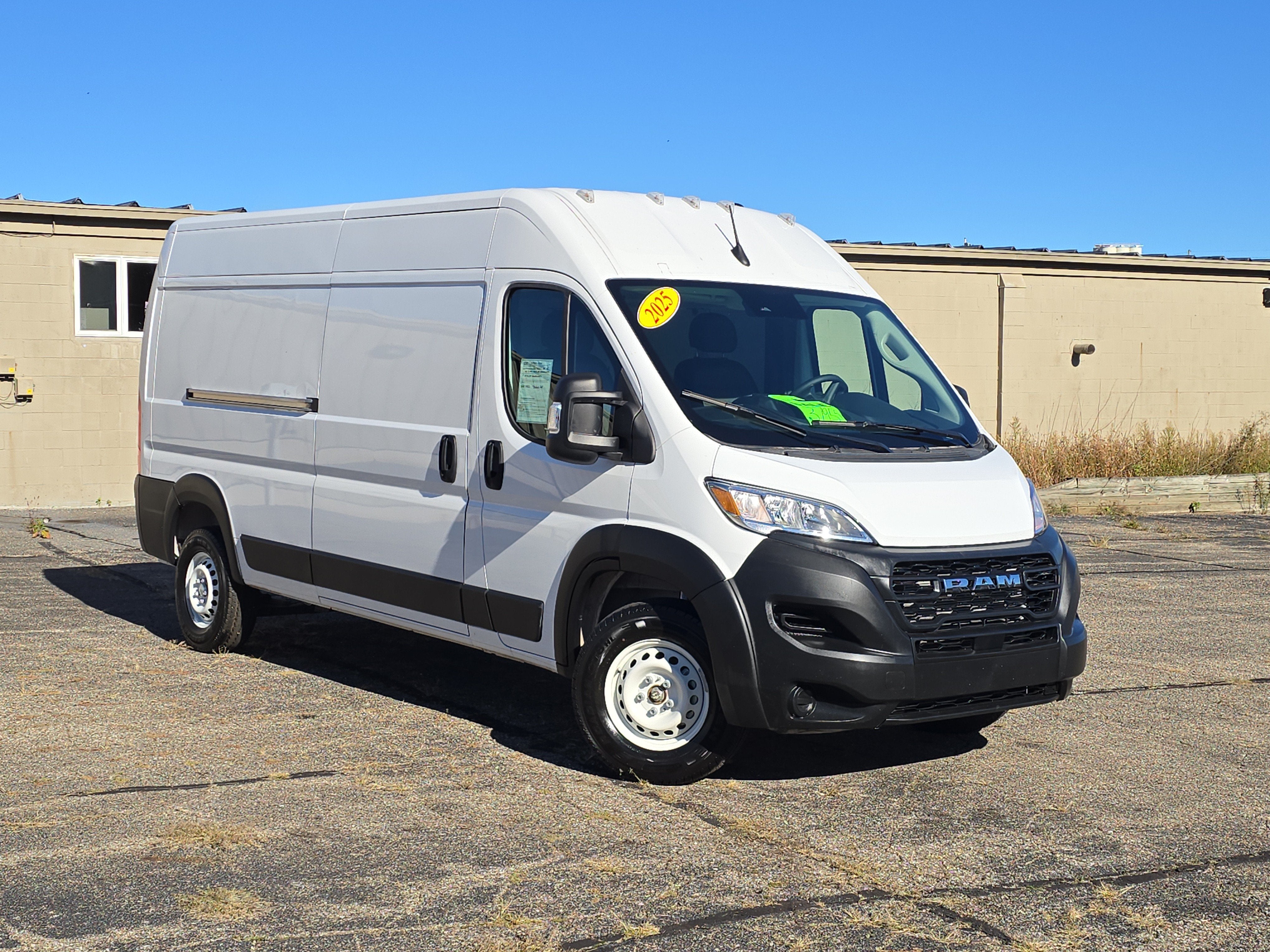 2025 RAM ProMaster 2500 Cargo Van Tradesman High Roof 159' WB w/Pass Seat in Bright White Clearcoat — front three-quarter view