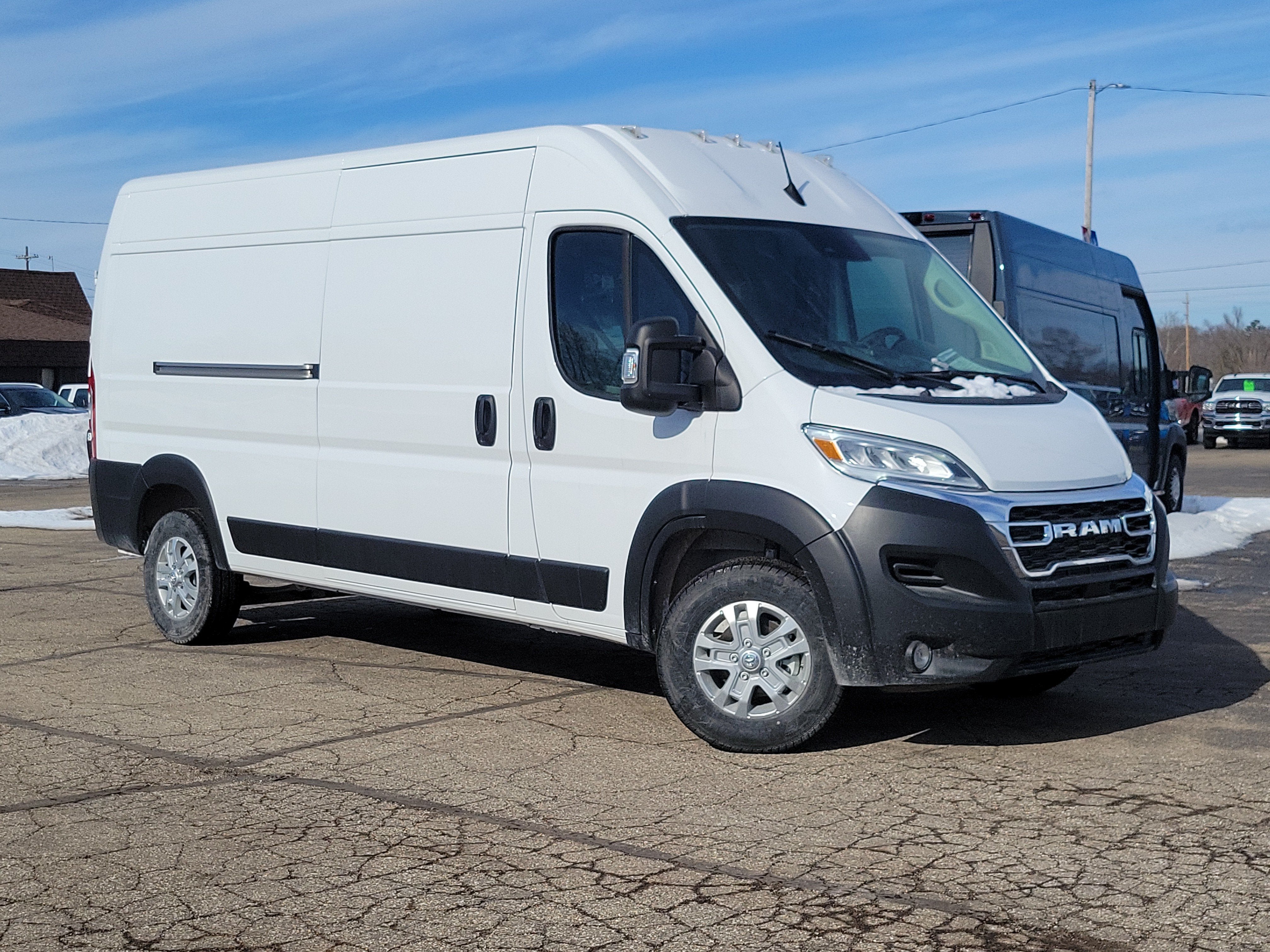 2025 RAM ProMaster 2500 Cargo Van SLT High Roof 159' WB in Bright White Clearcoat — front three-quarter view