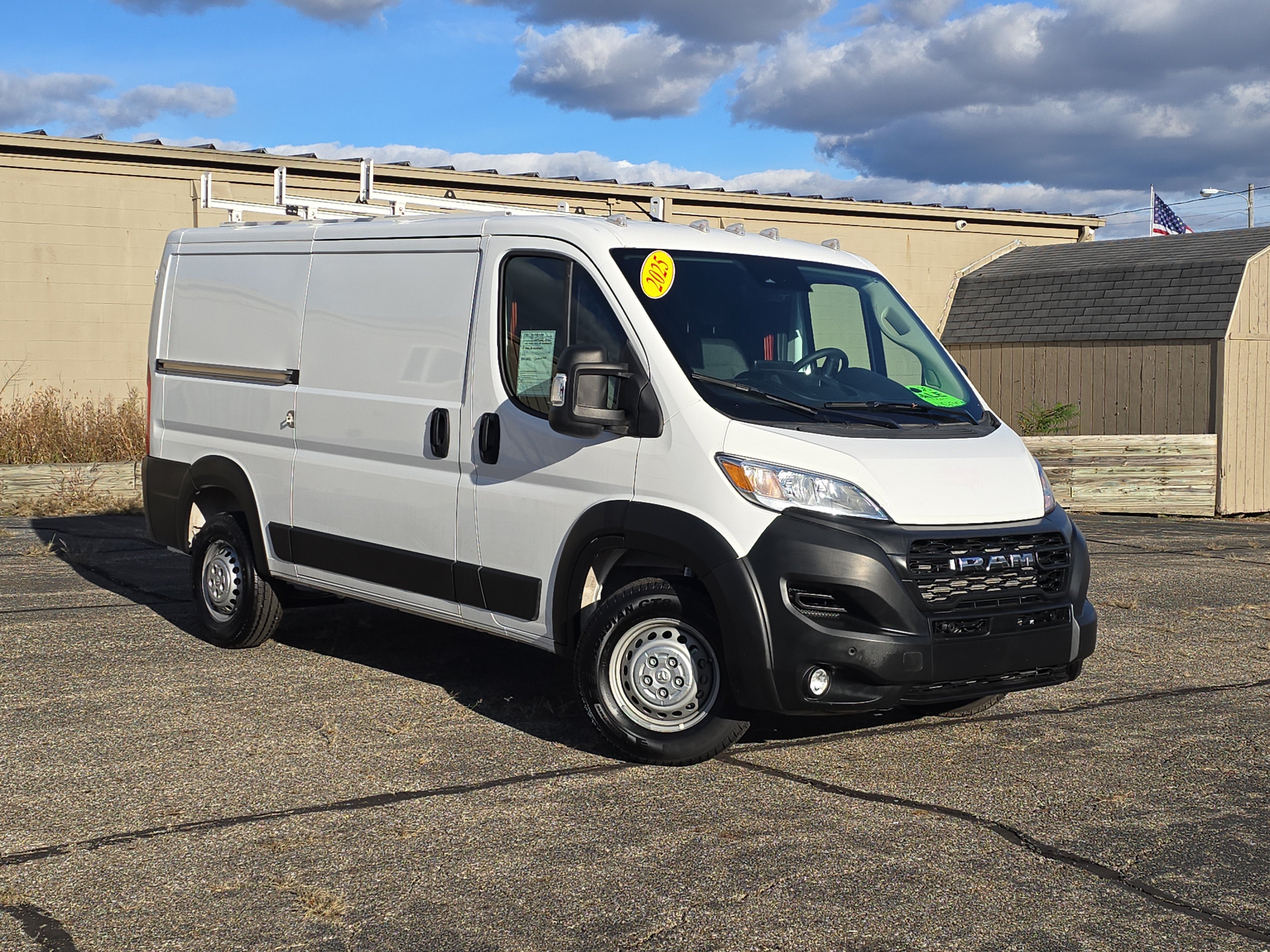 2025 RAM ProMaster 2500 Cargo Van Tradesman Low Roof 136' WB w/Pass Seat in Bright White Clearcoat — front three-quarter view
