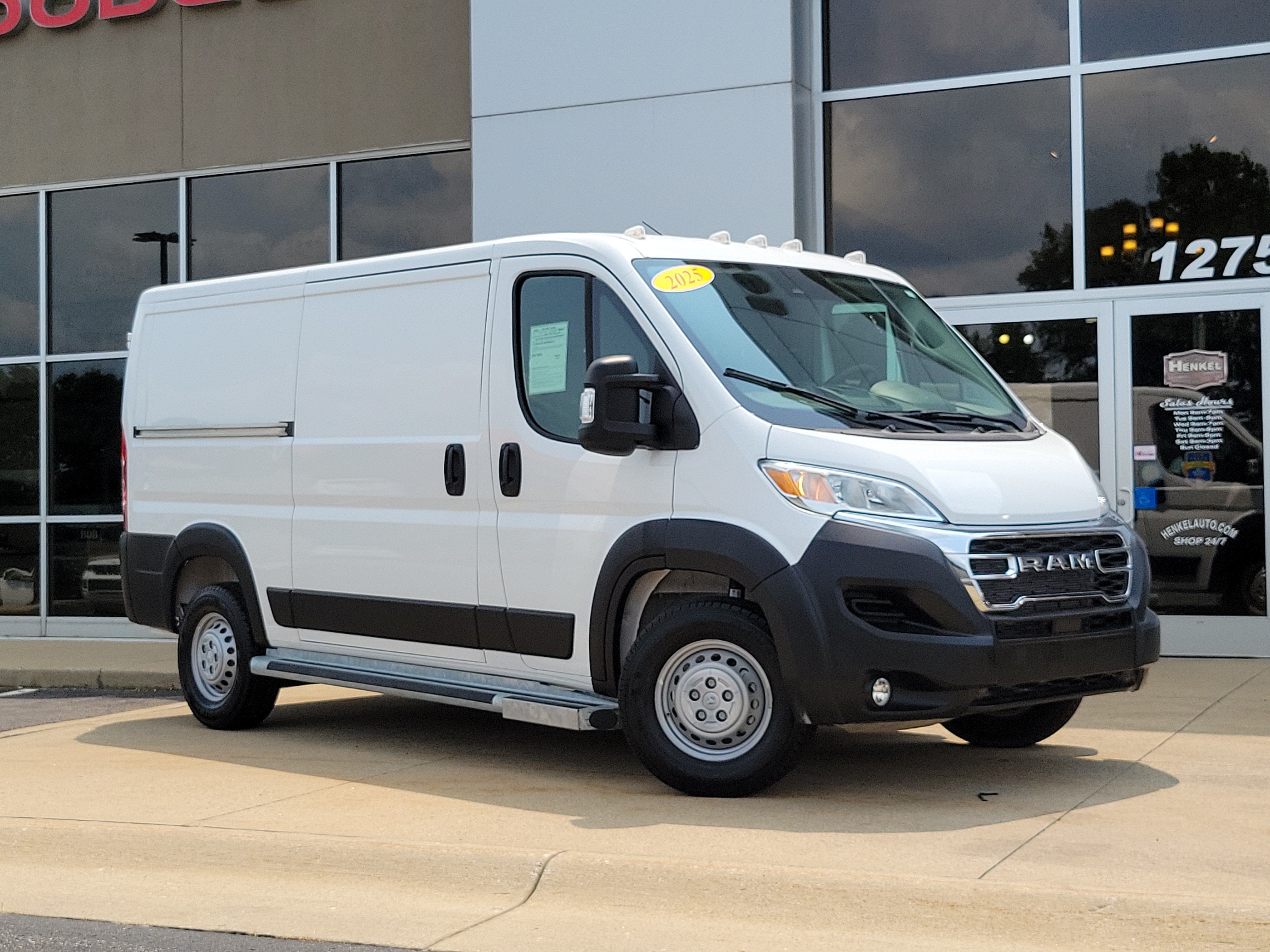 2025 RAM ProMaster 2500 Cargo Van Tradesman Low Roof 136' WB w/Pass Seat in Bright White Clearcoat — front three-quarter view