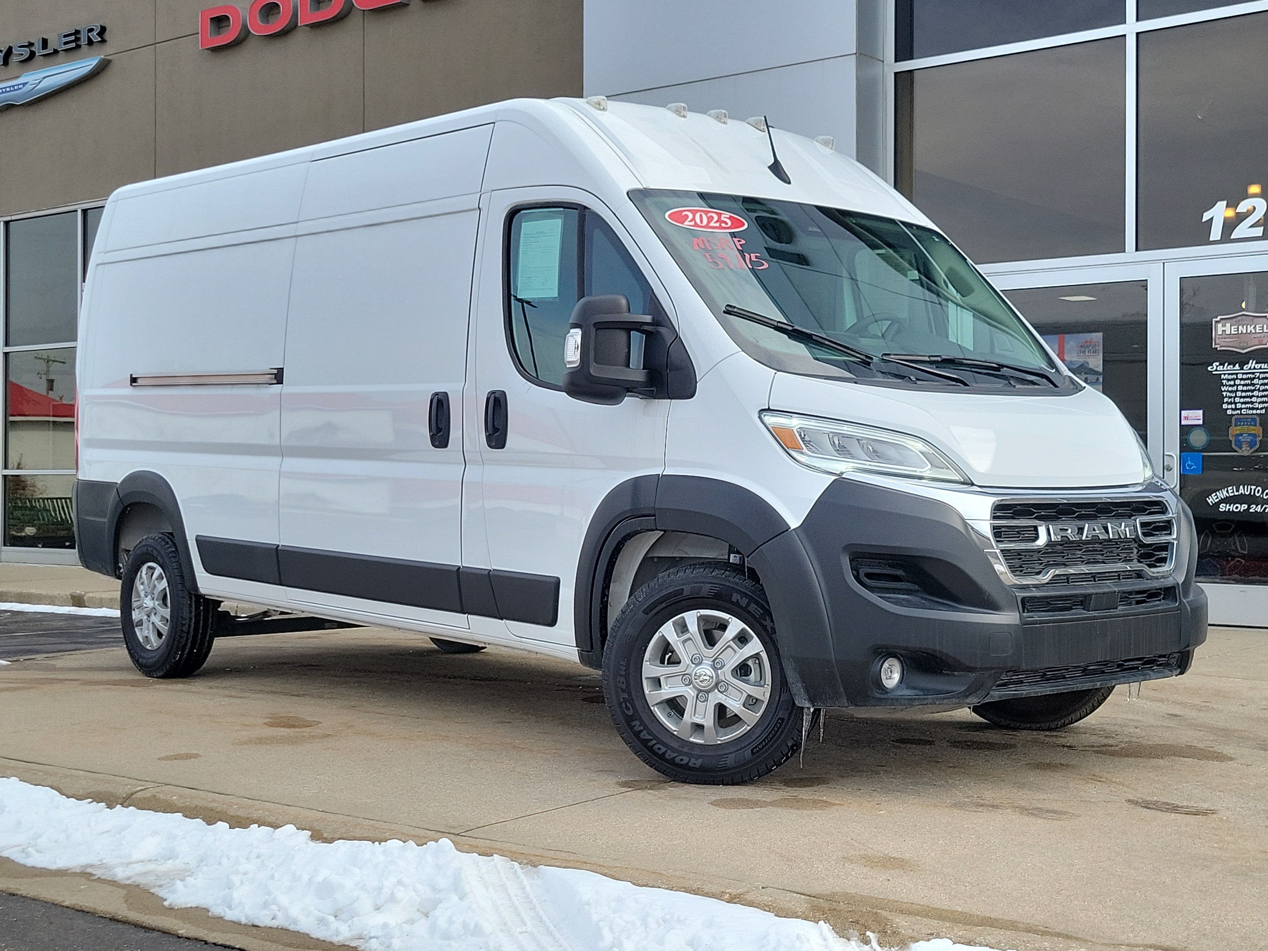 2025 RAM ProMaster 3500 Cargo Van SLT High Roof 159' WB in Bright White Clearcoat — front three-quarter view