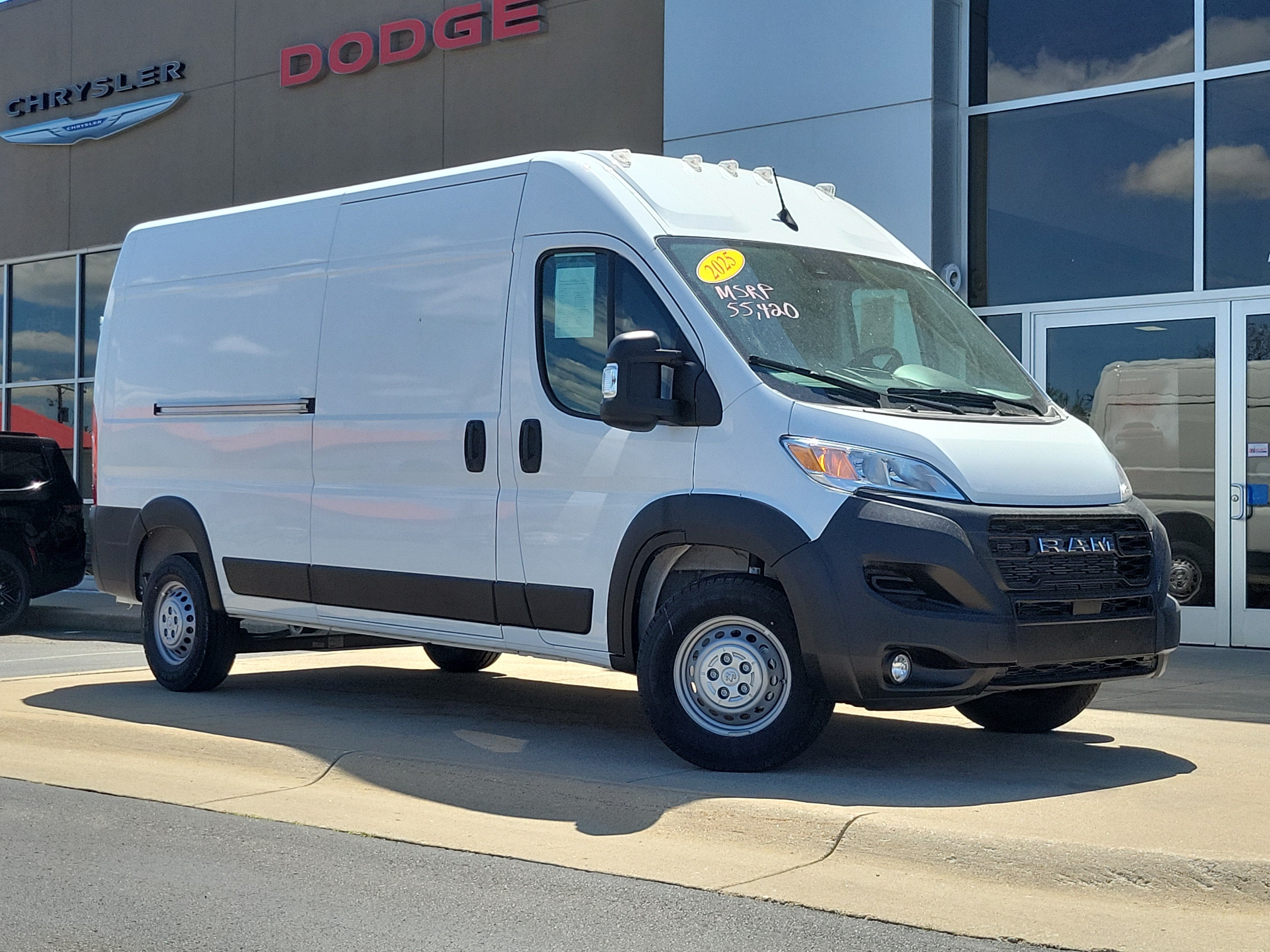 2025 RAM ProMaster 3500 Cargo Van Tradesman High Roof 159' WB w/Pass Seat in Bright White Clearcoat — front three-quarter view