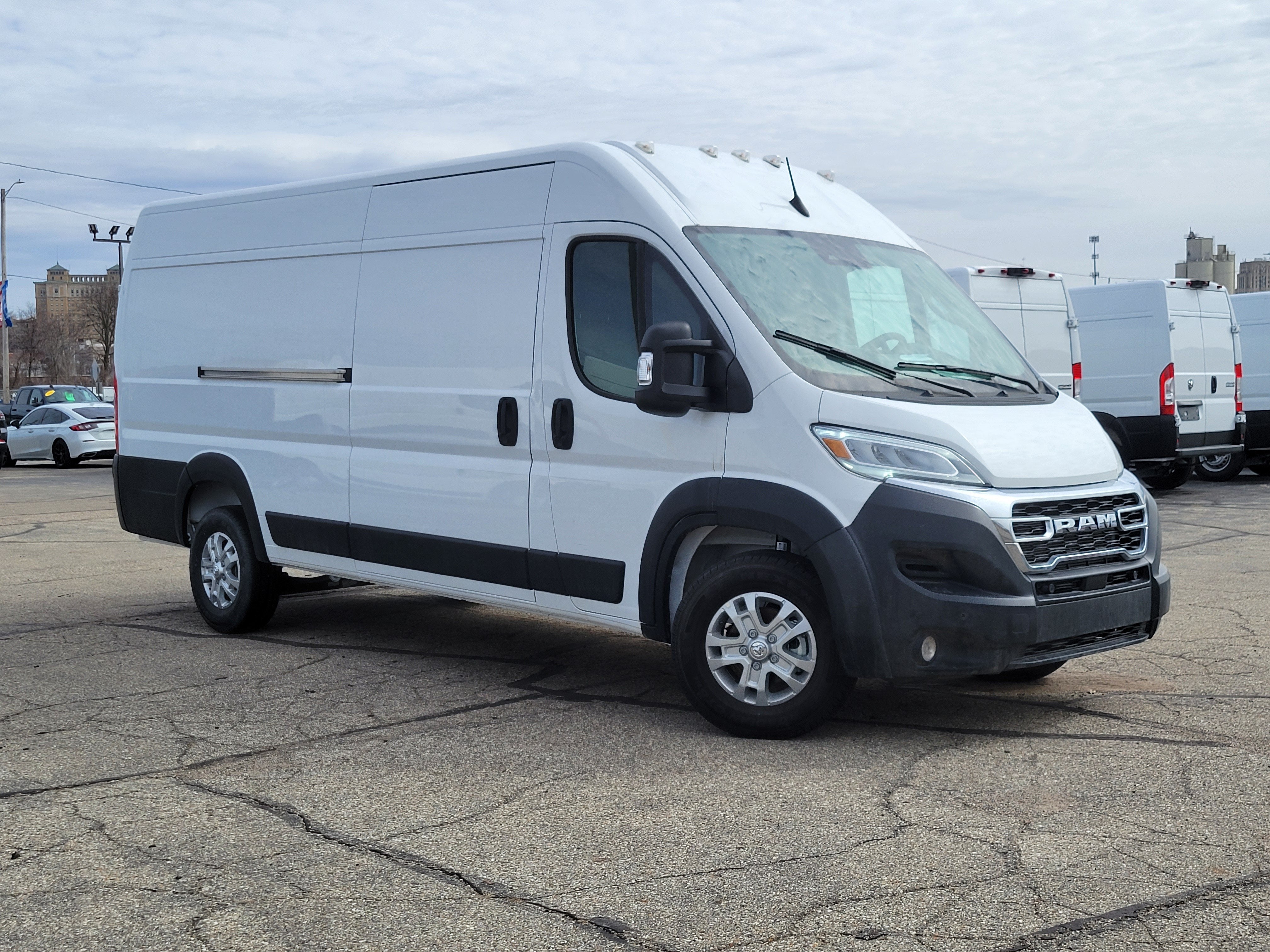 2025 RAM ProMaster 3500 Cargo Van SLT High Roof 159' WB EXT in Bright White Clearcoat — front three-quarter view